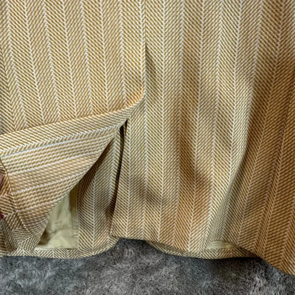 Vintage 70s Anderson L. Blazer Sport Coat Jacket Yellow Herringbone Leisure Suit